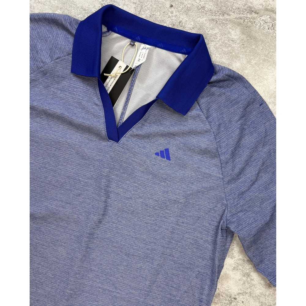 Adidas Women's No Show Short Sleeve Polo Shirt Medium Lucid Blue Golf New Tags